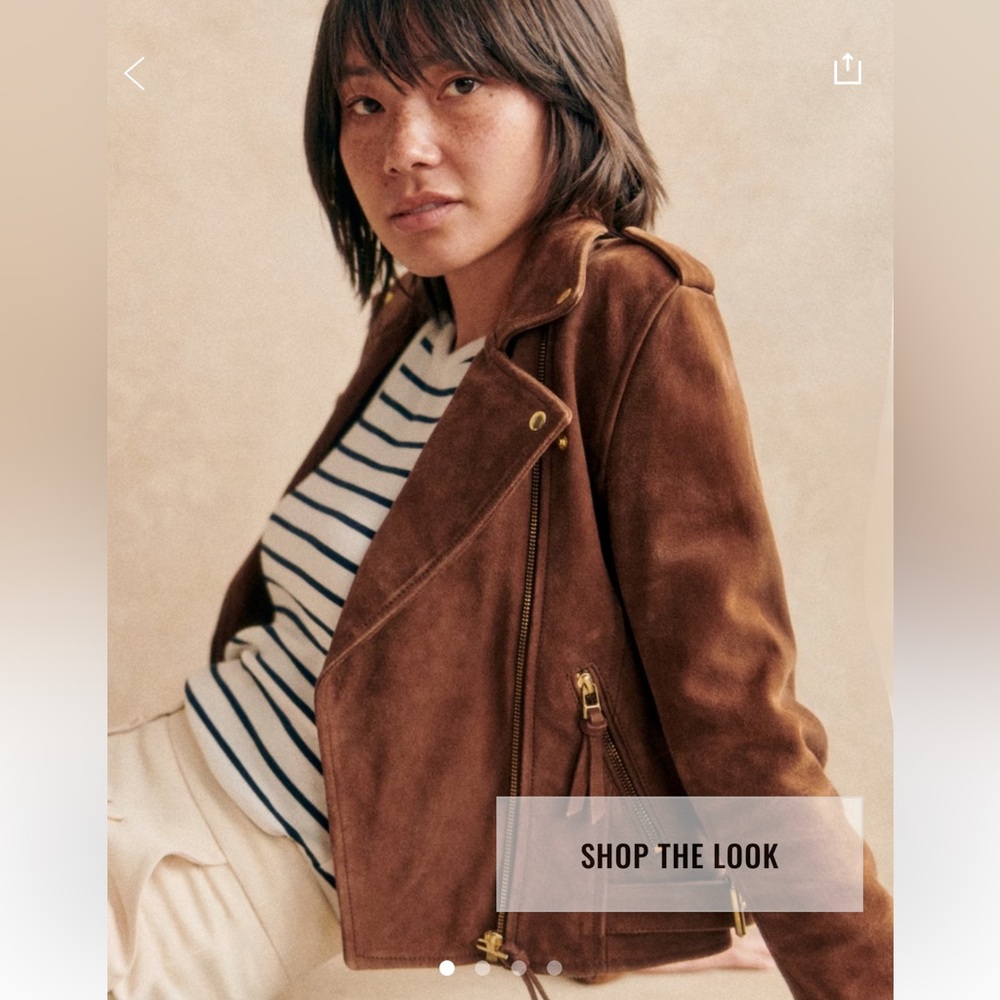 Sezane genuine suede zig jacket size 36 never worn perfect condition